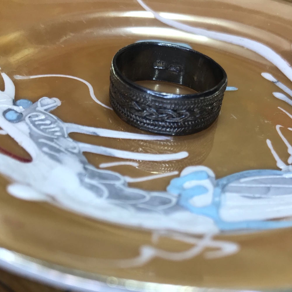 Marsala 925 Solid Sterling Silver Braid Beaded Ba… - image 5